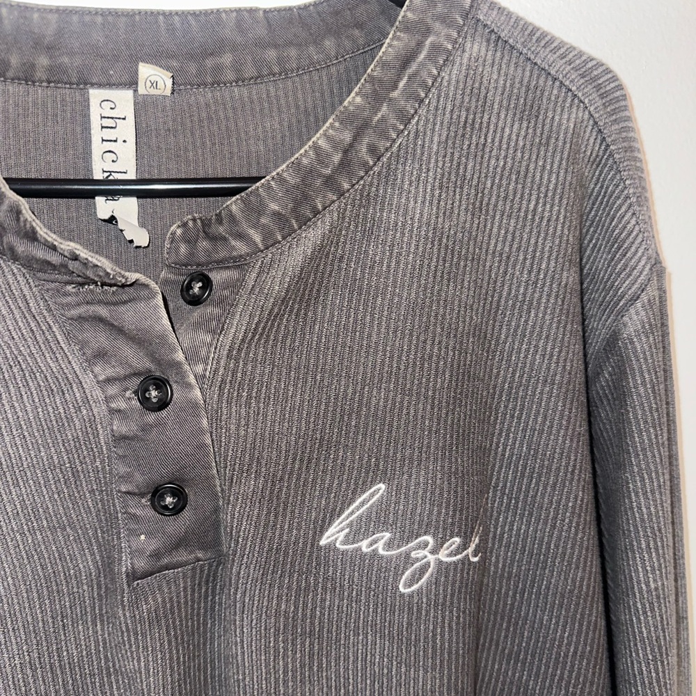 Hazel Boutique Corded Lightweight Crew Neck